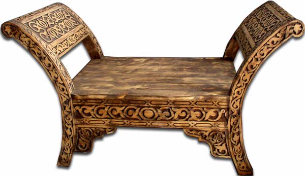 Moorish carved bench