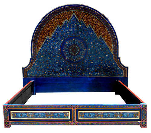 Moroccan Blue Bed At Justmorocco, Moroccan Headboards Bedside Table