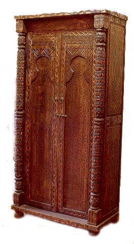 Handcarved cedar armoire