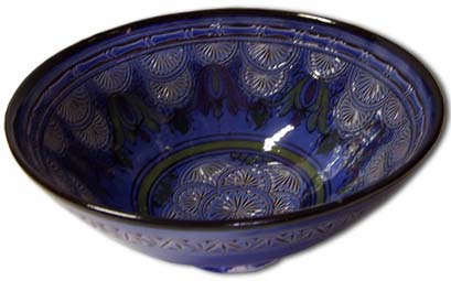 Blue carved bowl