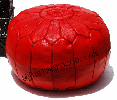 Moroccan red pouf